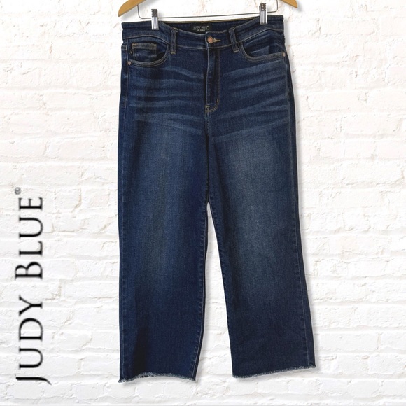 Judy Blue crop Wide Leg Denim Jeans - Picture 3 of 11